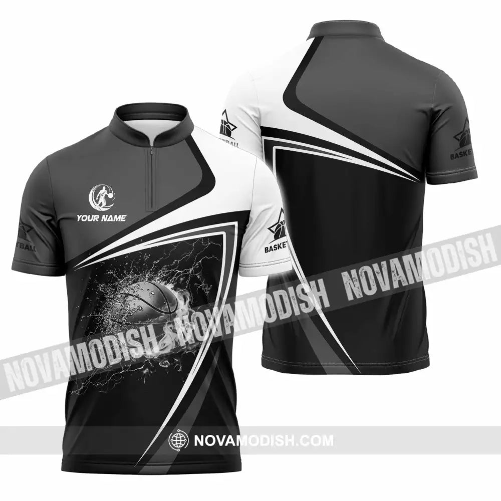 Unisex Shirt - Custom Basketball 3D Shirt Zipper Polo Shirt / S T-shirt