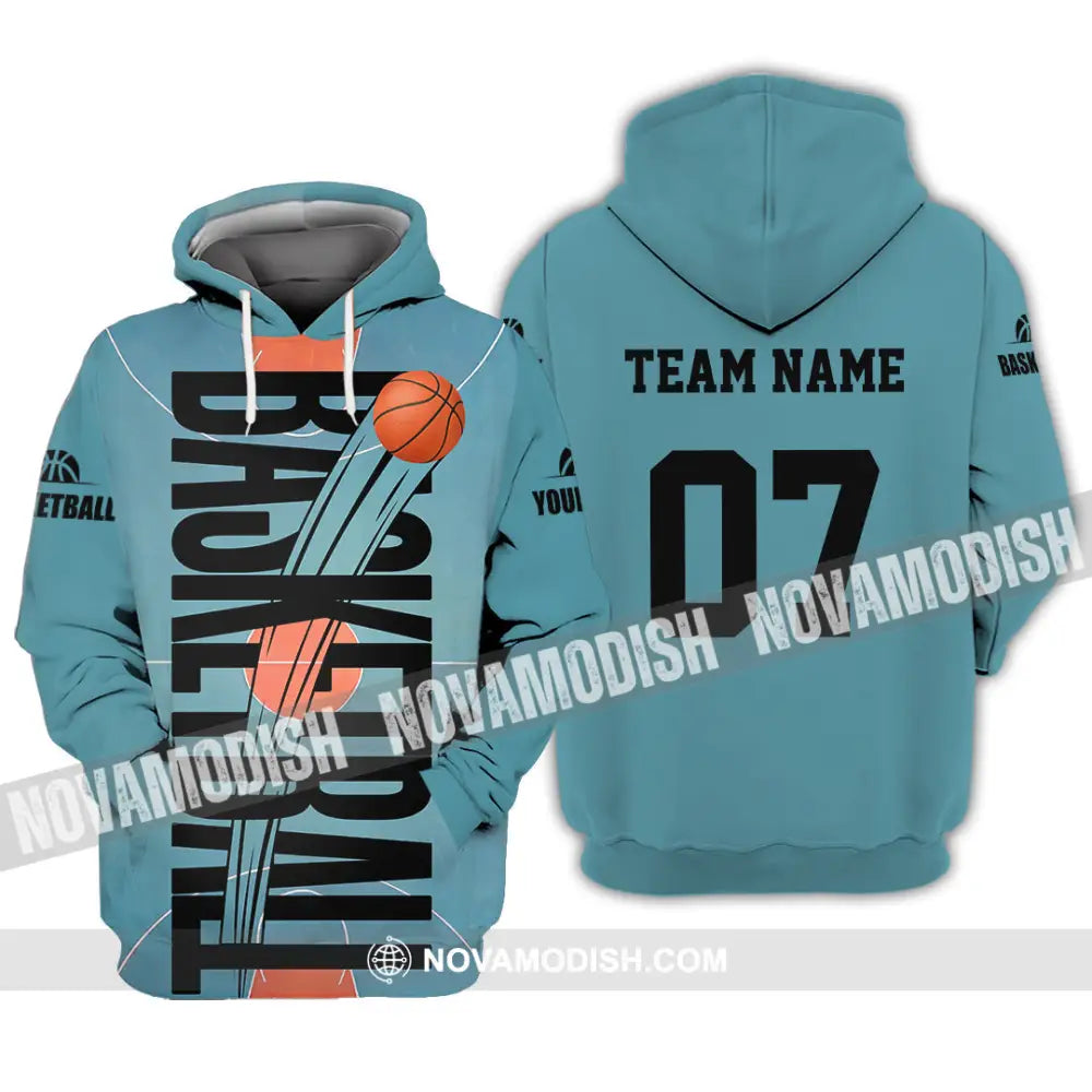 Unisex Shirt - Custom Basketball Blue Shirt Hoodie / S T-shirt