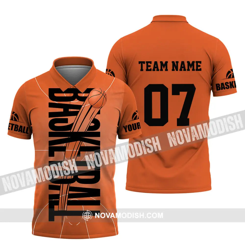 Unisex Shirt - Custom Basketball Orange Shirt Polo Shirt / S T-shirt