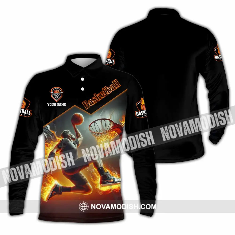 Unisex Shirt - Custom Basketball Player Shirt Long Sleeve Polo / S T-shirt