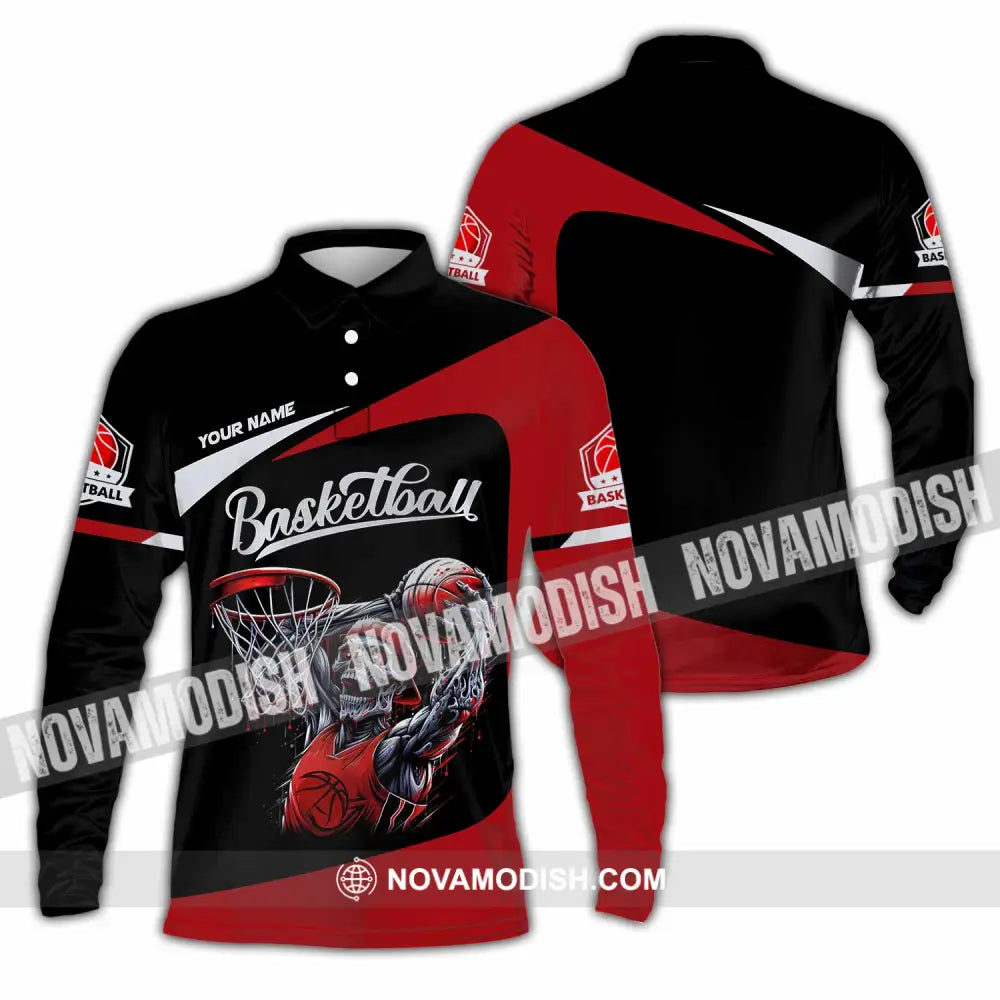 Unisex Shirt - Custom Basketball Sport Shirt Long Sleeve Polo / S T-shirt