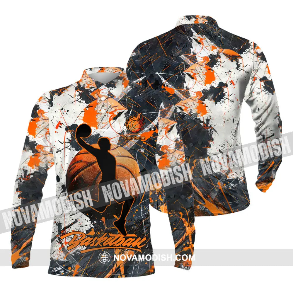 Unisex Shirt - Custom Basketball Sport Shirt Long Sleeve Polo / S T-shirt