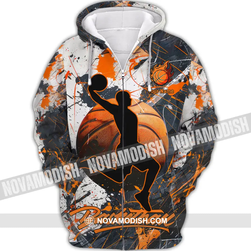 Unisex Shirt - Custom Basketball Sport Shirt Zipper Hoodie / S T-shirt