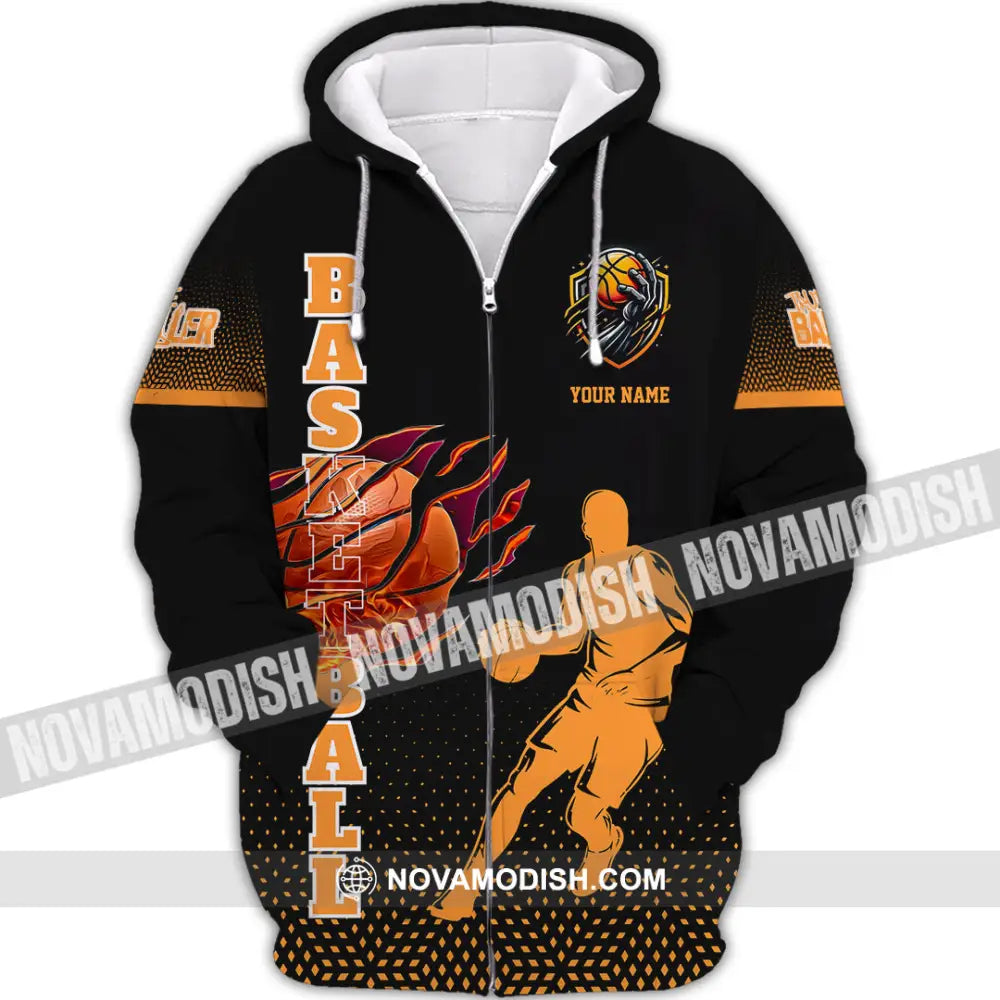 Unisex Shirt - Custom Basketball Sport Shirt Zipper Hoodie / S T-shirt