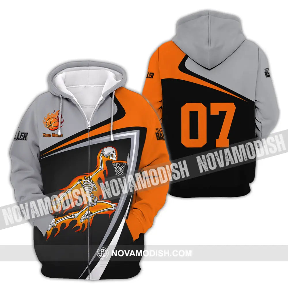 Unisex Shirt - Custom Basketball Sport Shirt Zipper Hoodie / S T-shirt