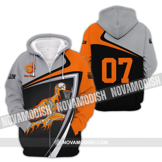 Unisex Shirt - Custom Basketball Sport Shirt Zipper Hoodie / S T-shirt