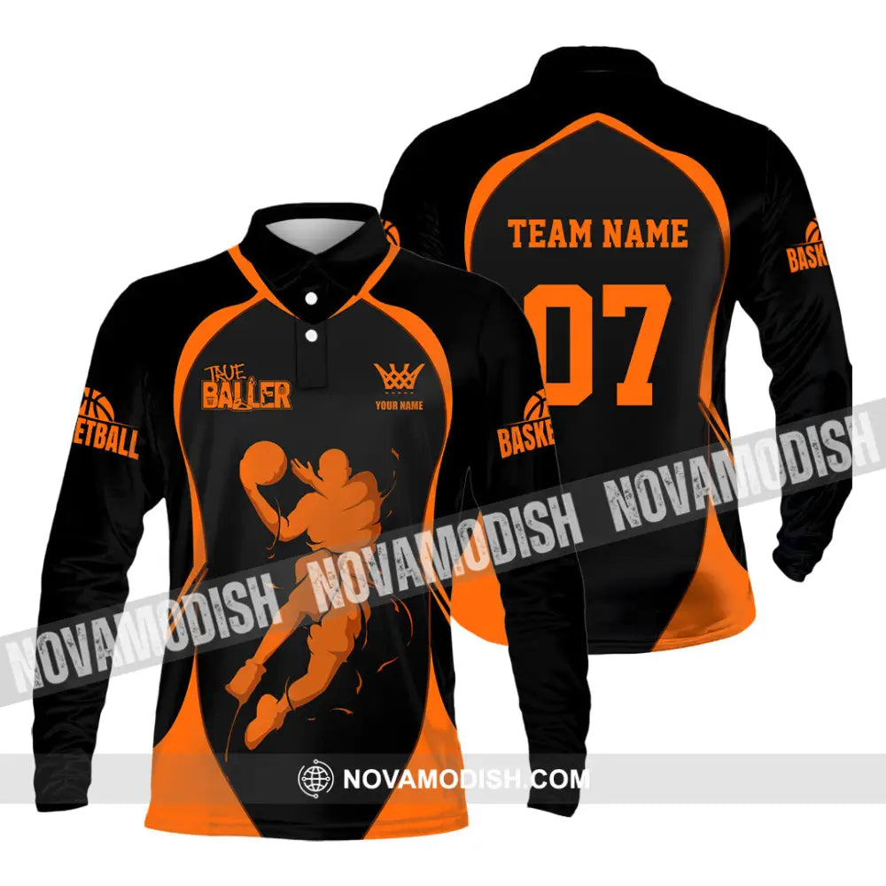 Unisex Shirt - Custom Basketball The Baller Shirt Long Sleeve Polo / S T-shirt
