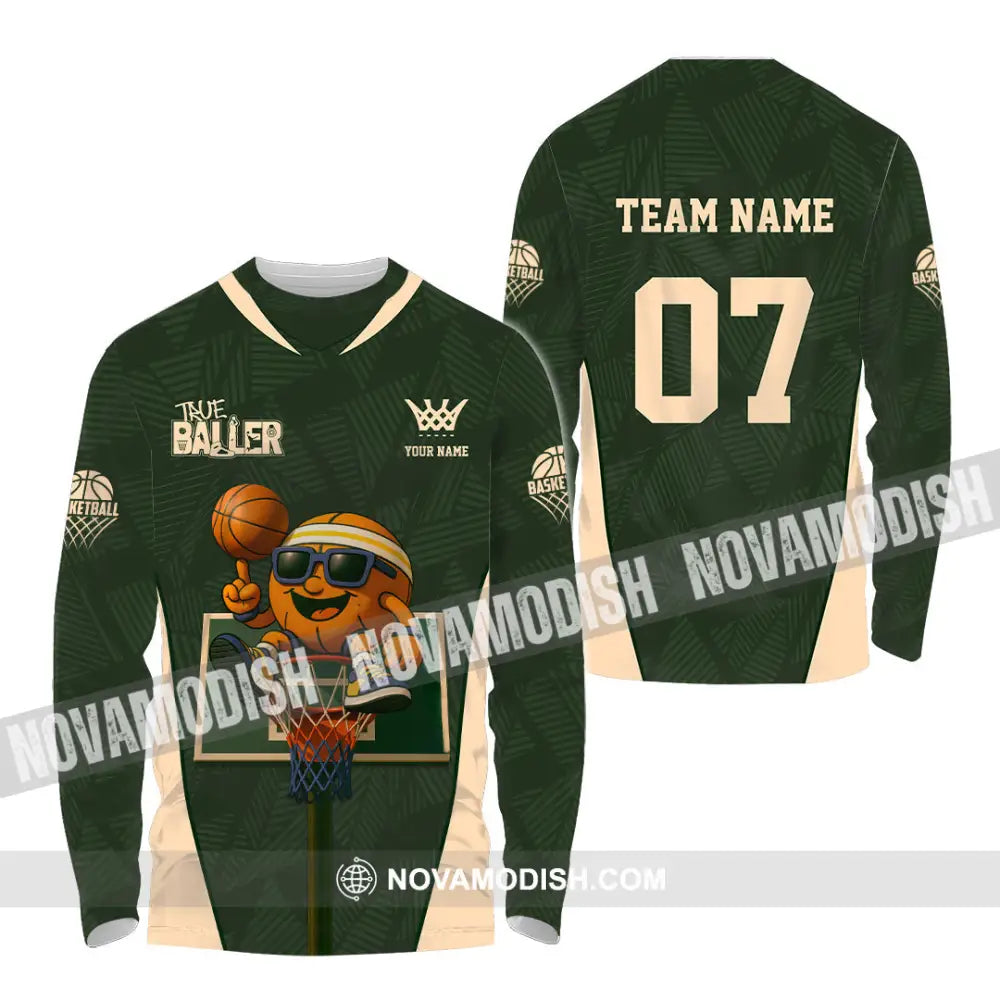 Unisex Shirt - Custom Basketball The Baller Shirt Long Sleeve Shirt / S T-shirt