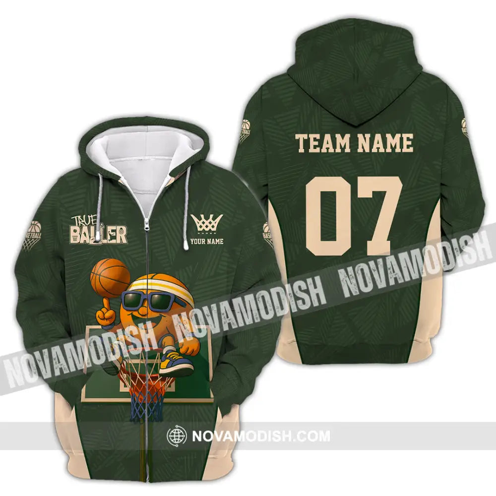Unisex Shirt - Custom Basketball The Baller Shirt Zipper Hoodie / S T-shirt