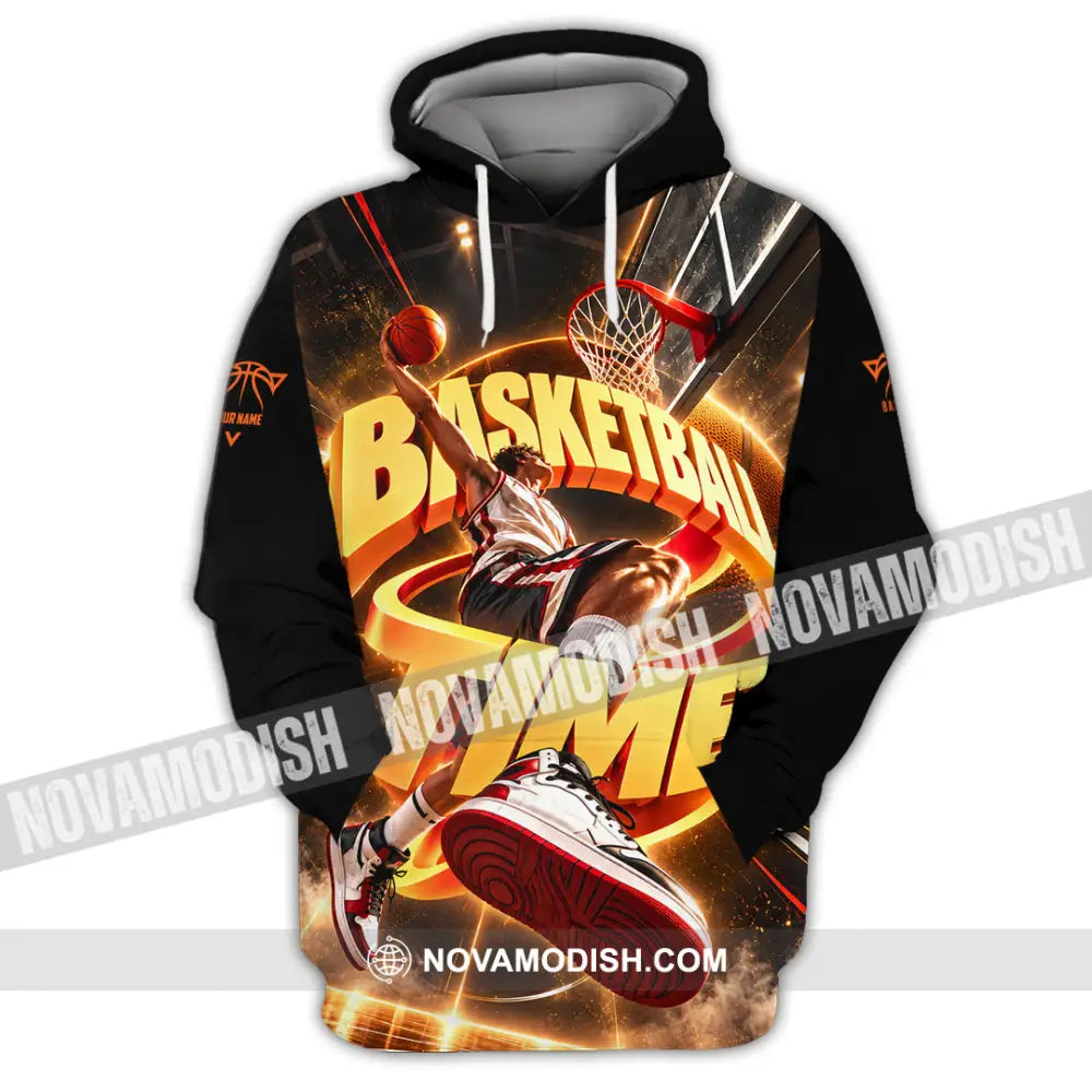 Unisex Shirt - Custom Basketball Time Shirt - Hoodie / S - T-shirt