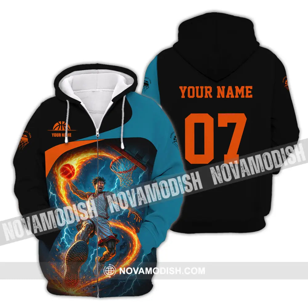 Unisex Shirt - Custom Basketball Shirt Zipper Hoodie / S T-shirt