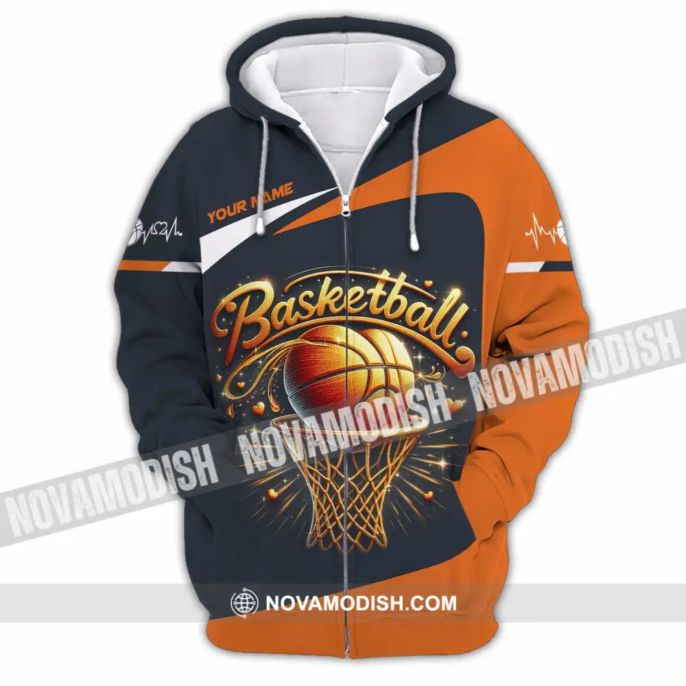 Unisex Shirt - Custom Basketball Shirt Zipper Hoodie / S T-shirt