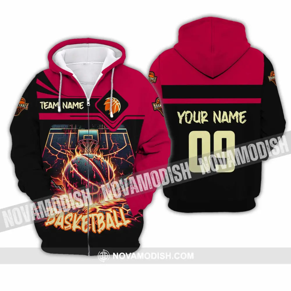 Unisex Shirt - Custom Basketball Shirt Zipper Hoodie / S T-shirt