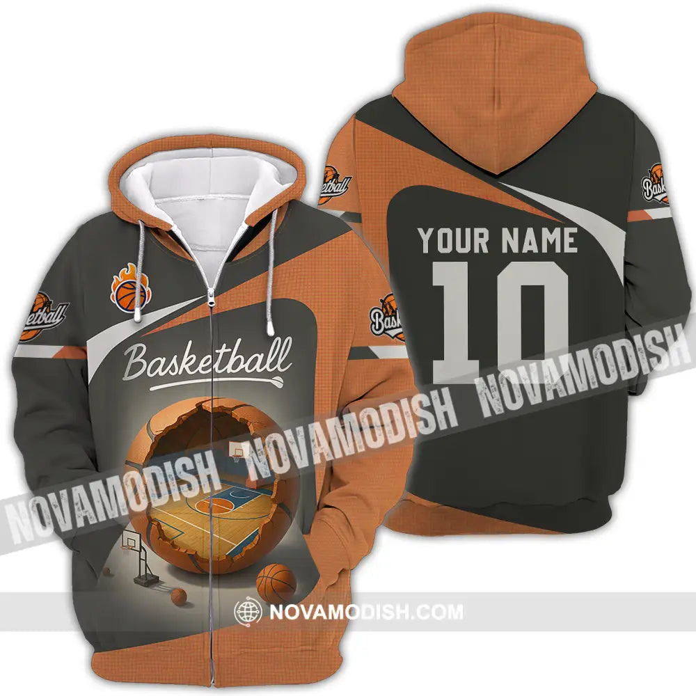 Unisex Shirt - Custom Basketball Shirt Zipper Hoodie / S T-shirt