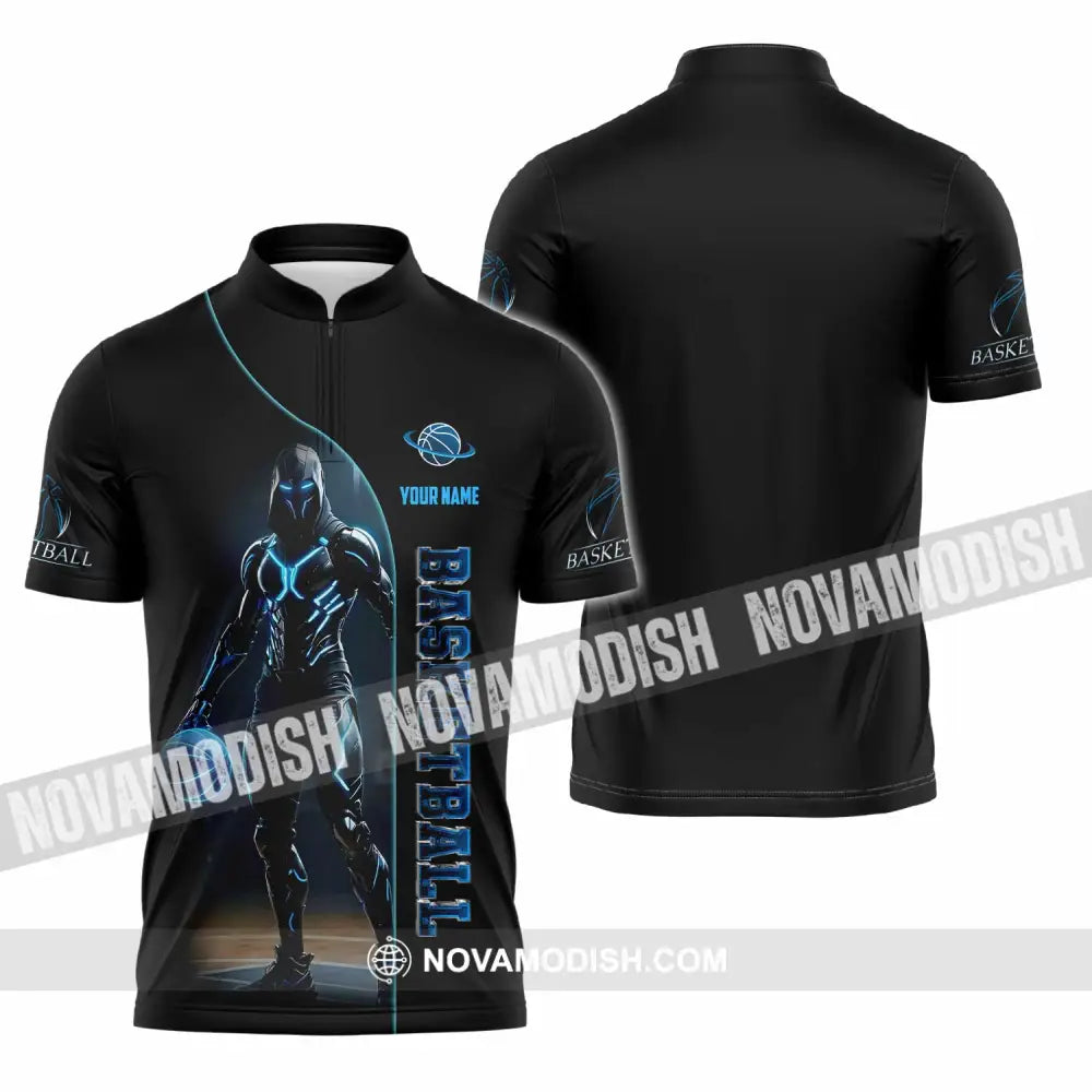 Unisex Shirt - Custom Basketball Shirt Zipper Polo Shirt / S T-shirt