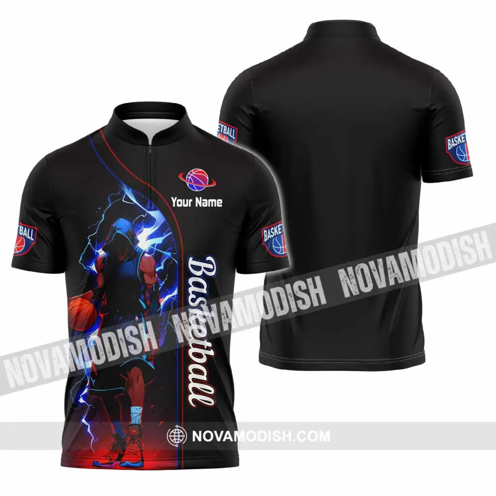 Unisex Shirt - Custom Basketball Shirt - Zipper Polo Shirt / S - T-shirt