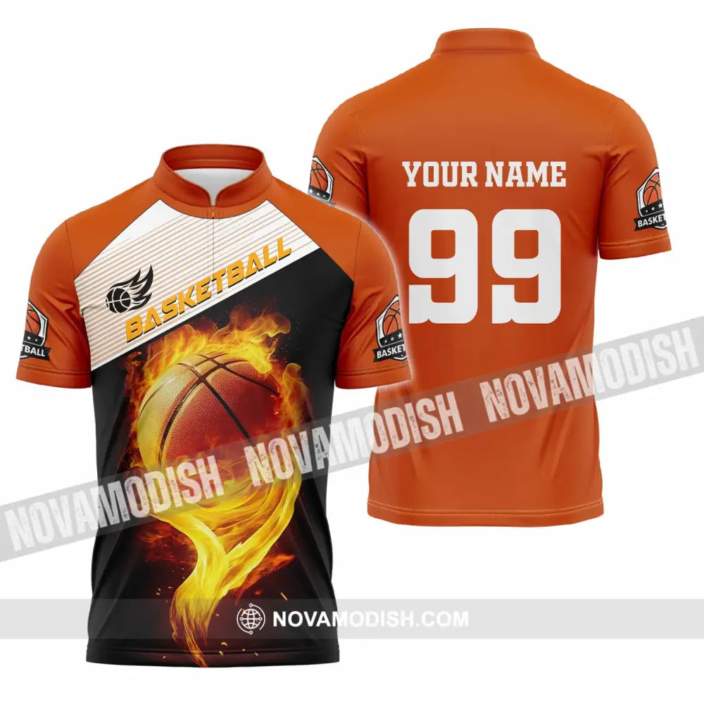 Unisex Shirt - Custom Basketball Shirt Zipper Polo Shirt / S T-shirt