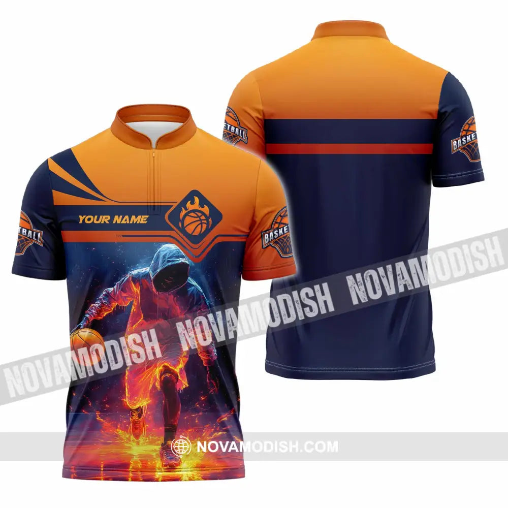 Unisex Shirt - Custom Basketball Shirt Zipper Polo Shirt / S T-shirt