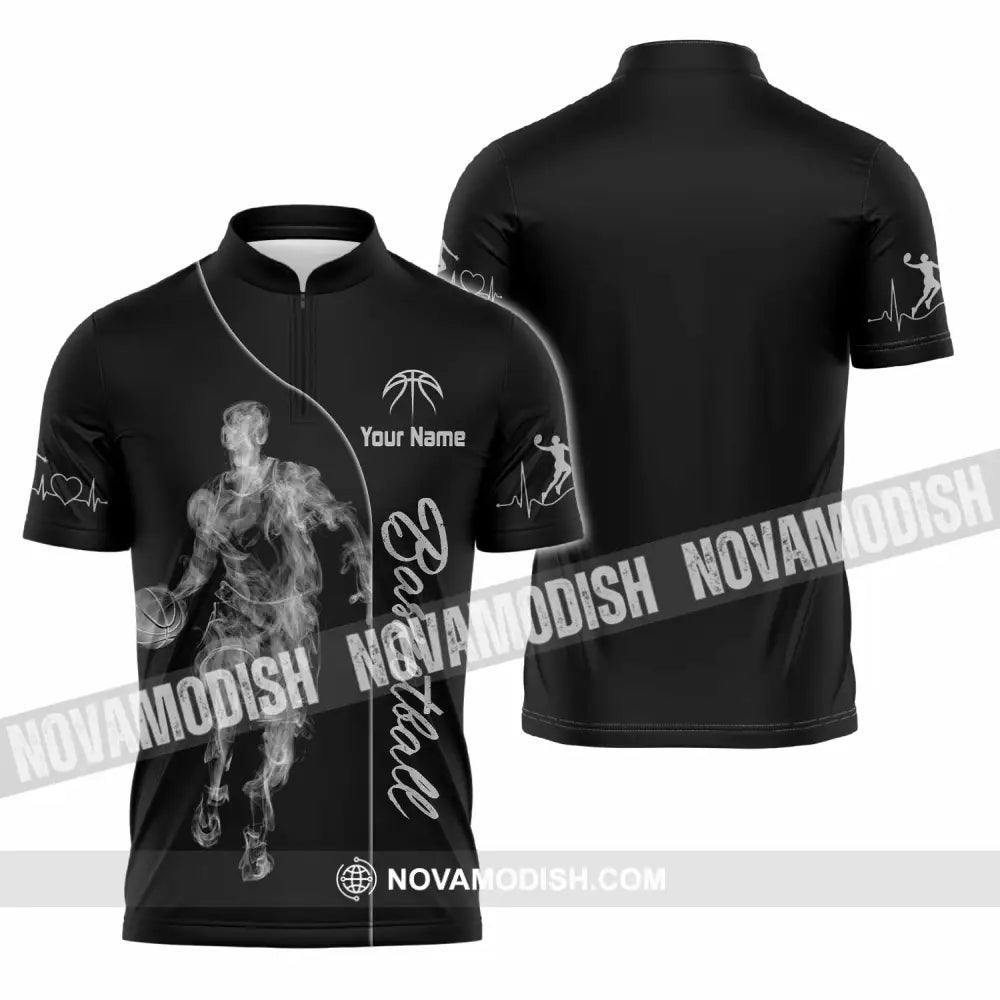 Unisex Shirt - Custom Basketball Shirt - Zipper Polo Shirt / S - T-shirt