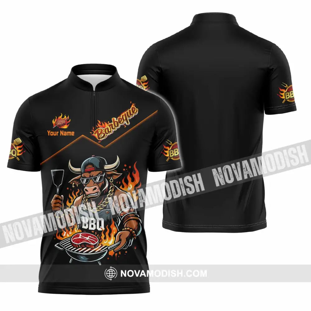 Unisex Shirt - Custom BBQ Shirt - Zipper Polo Shirt / S - T-shirt