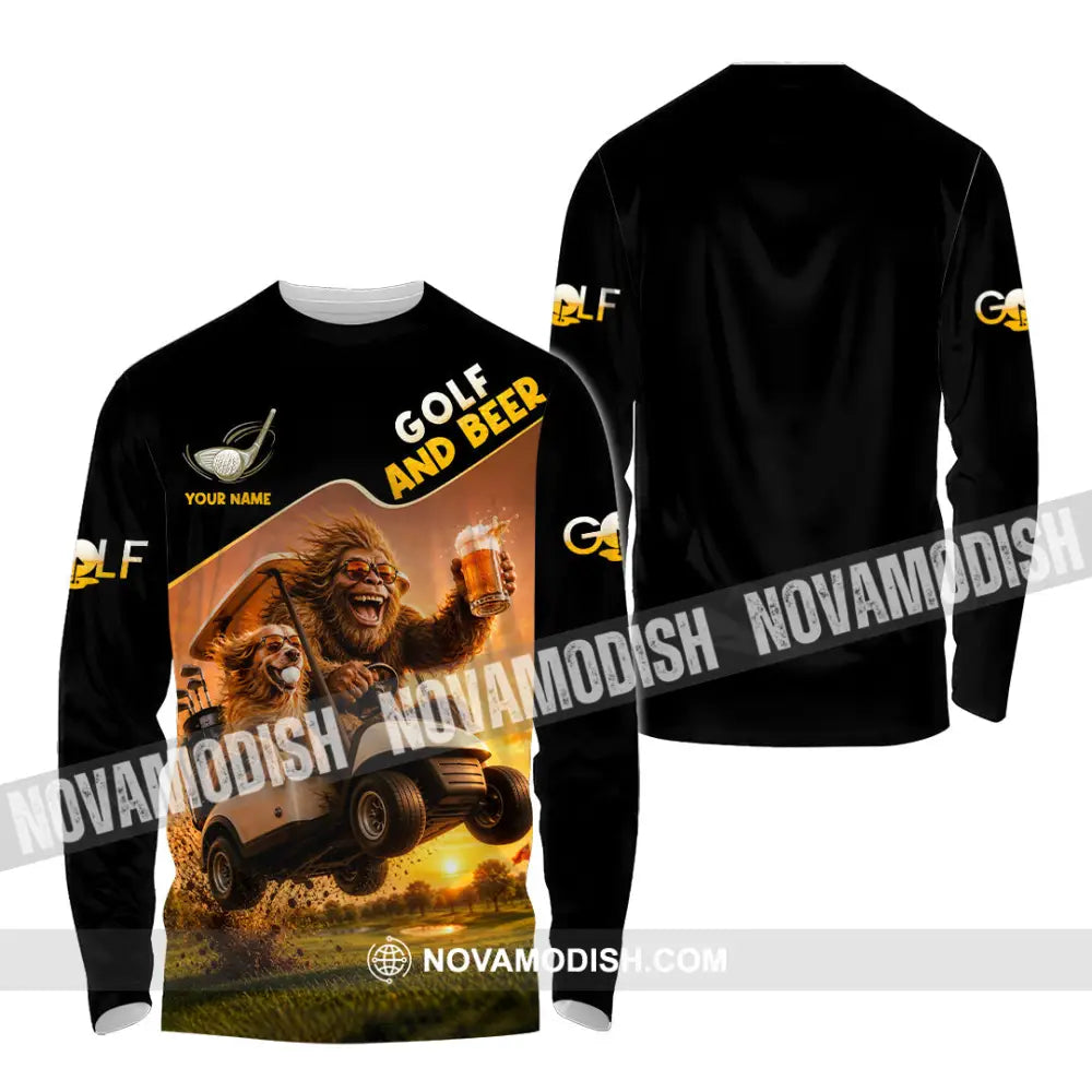 Unisex Shirt - Custom Beer And Golf Shirt - Long Sleeve Shirt / S - T-shirt