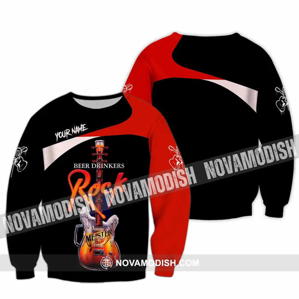 Unisex Shirt - Custom Beer Drinkers And Rock 3D Shirt Long Sleeve / S T-shirt