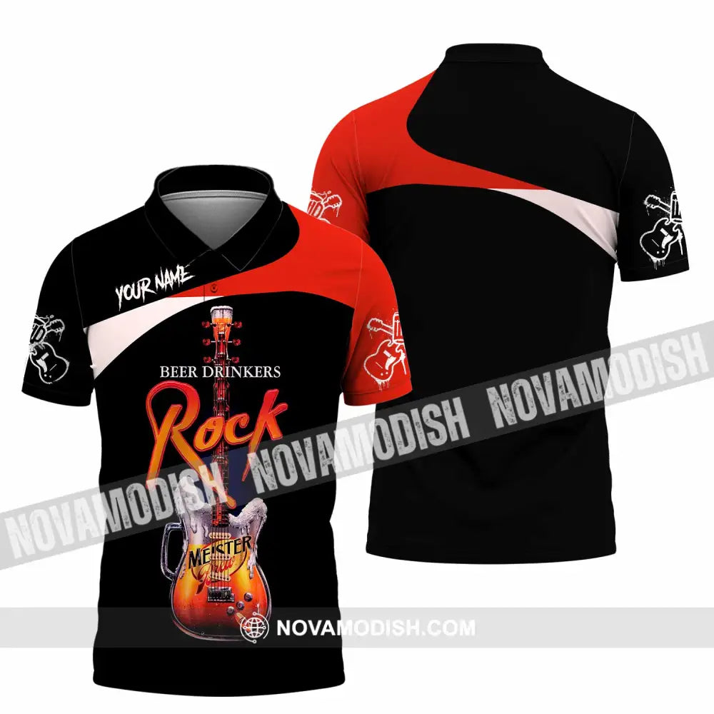 Unisex Shirt - Custom Beer Drinkers And Rock 3D Shirt Polo Shirt / S T-shirt