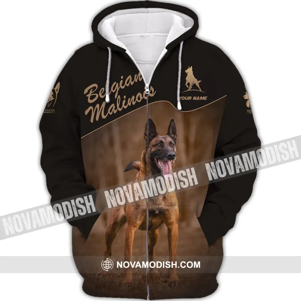Unisex Shirt - Custom Belgian Malinois Pet Lover Shirt Zipper Hoodie / S T-shirt