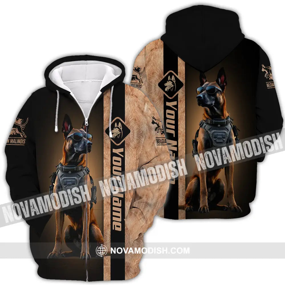 Unisex Shirt - Custom Belgian Malinois Pet Lover Shirt Zipper Hoodie / S T-shirt