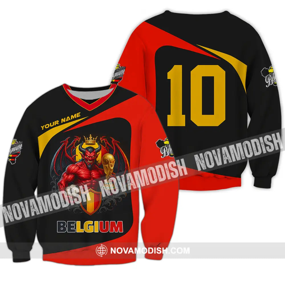 Unisex Shirt - Custom Belgium 3D Shirt Long Sleeve / S T-shirt