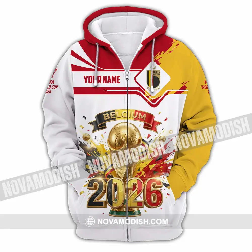 Unisex Shirt - Custom Belgium World Cup 2026 3D Shirt - Zipper Hoodie / S - T-shirt