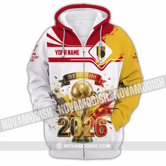 Unisex Shirt - Custom Belgium World Cup 2026 3D Shirt - Zipper Hoodie / S - T-shirt