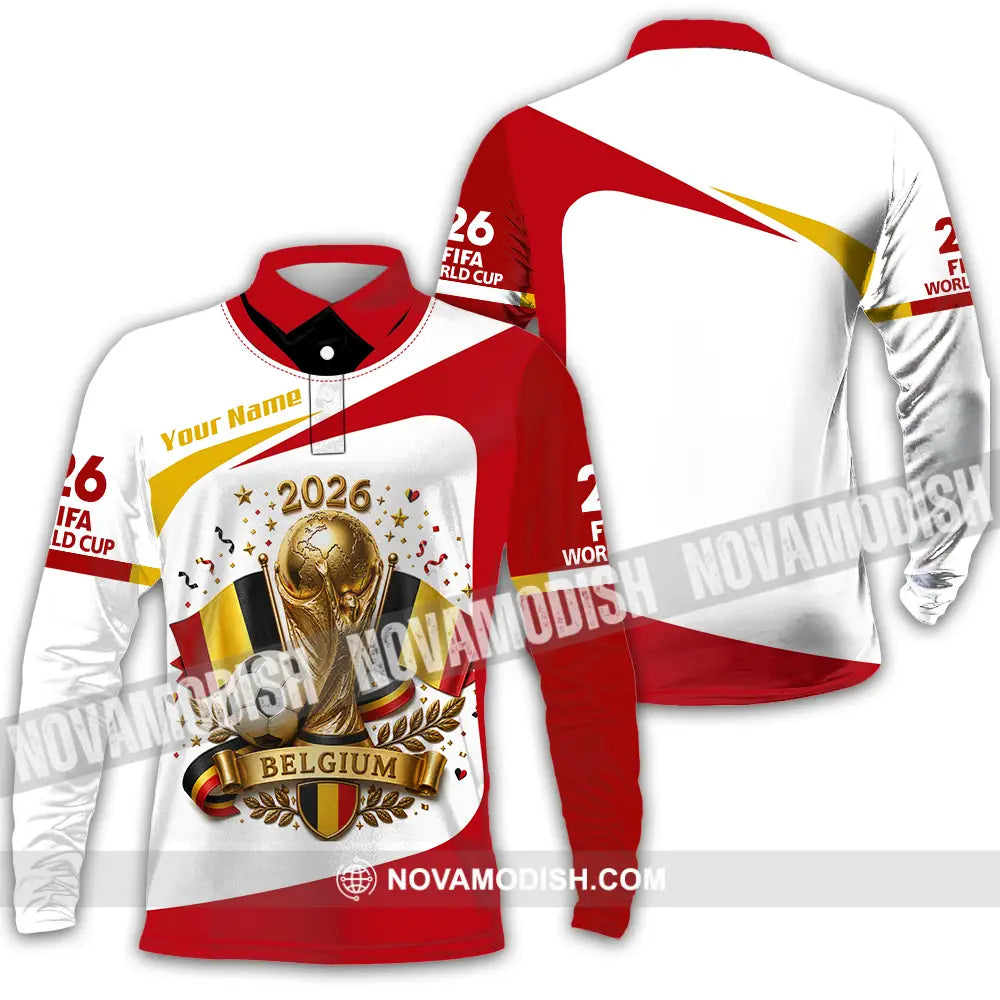 Unisex Shirt - Custom Belgium World Cup 2026 Shirt - Long Sleeve Polo / S - T-shirt