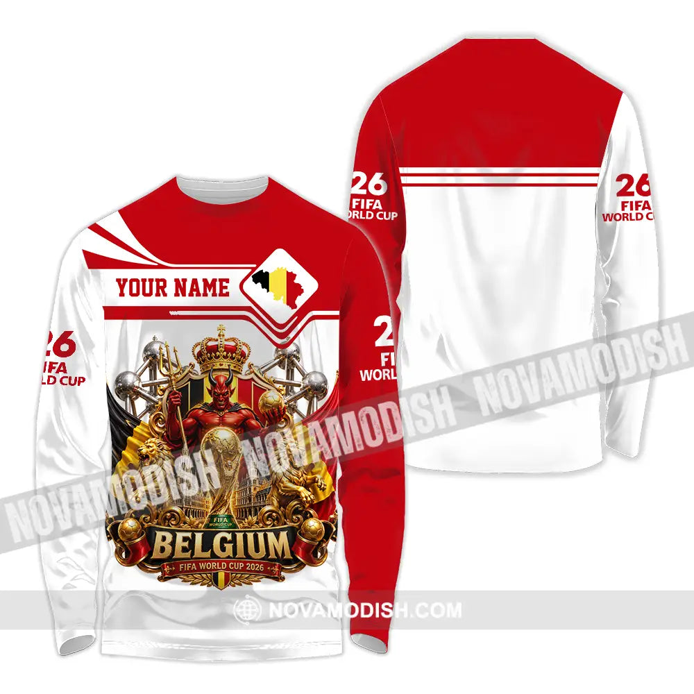 Unisex Shirt - Custom Belgium World Cup 2026 Shirt - Long Sleeve Shirt / S - T-shirt