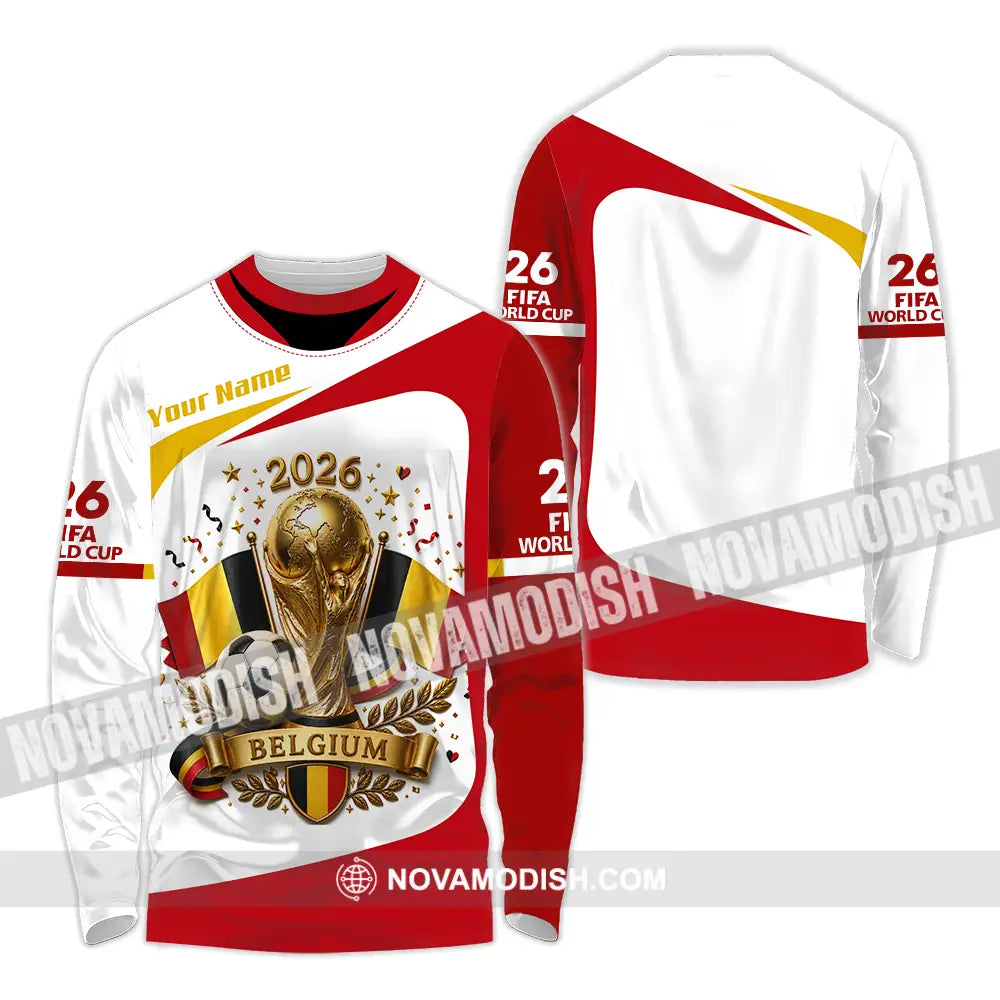 Unisex Shirt - Custom Belgium World Cup 2026 Shirt - Long Sleeve Shirt / S - T-shirt