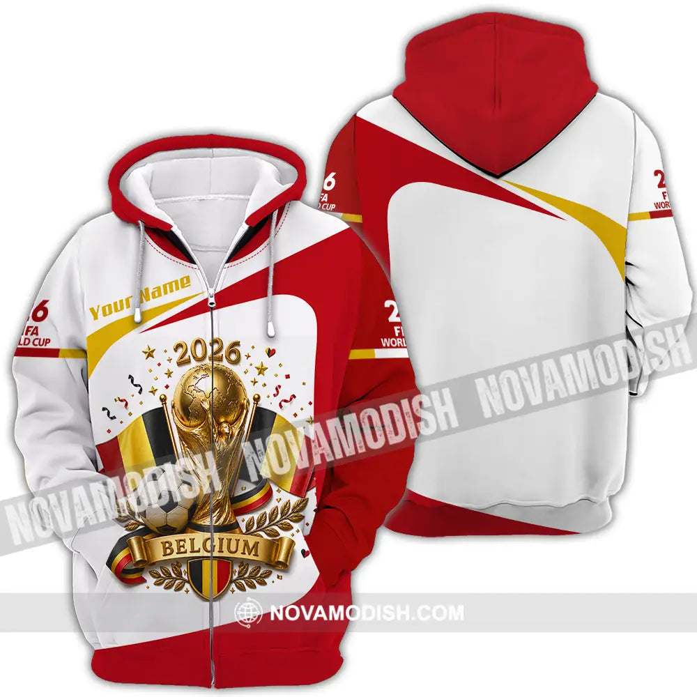 Unisex Shirt - Custom Belgium World Cup 2026 Shirt - Zipper Hoodie / S - T-shirt