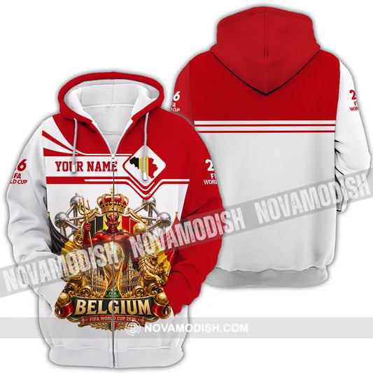 Unisex Shirt - Custom Belgium World Cup 2026 Shirt - Zipper Hoodie / S - T-shirt