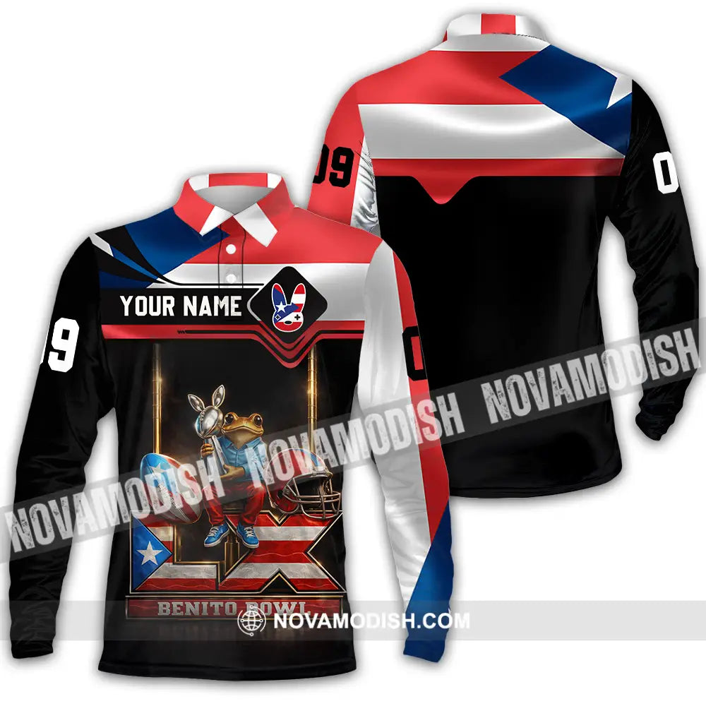 Unisex Shirt - Custom Benito Bowl 3D Shirt Long Sleeve Polo / S T-shirt