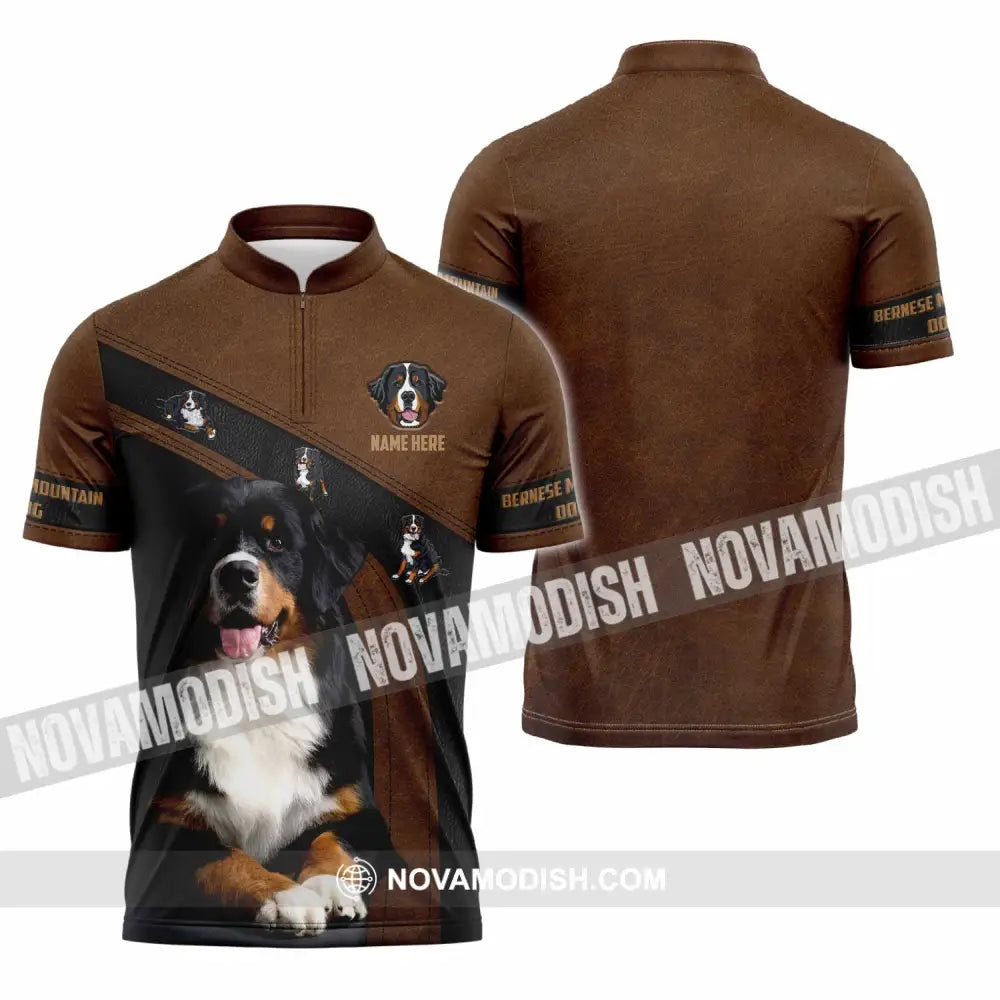 Unisex Shirt - Custom Bernese Mountain Dog Shirt Zipper Polo Shirt / S T-shirt