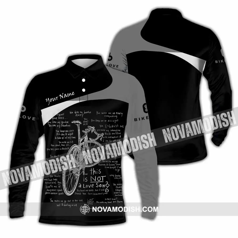 Unisex Shirt - Custom Bike Love 3D Shirt - Long Sleeve Polo / S - T-shirt