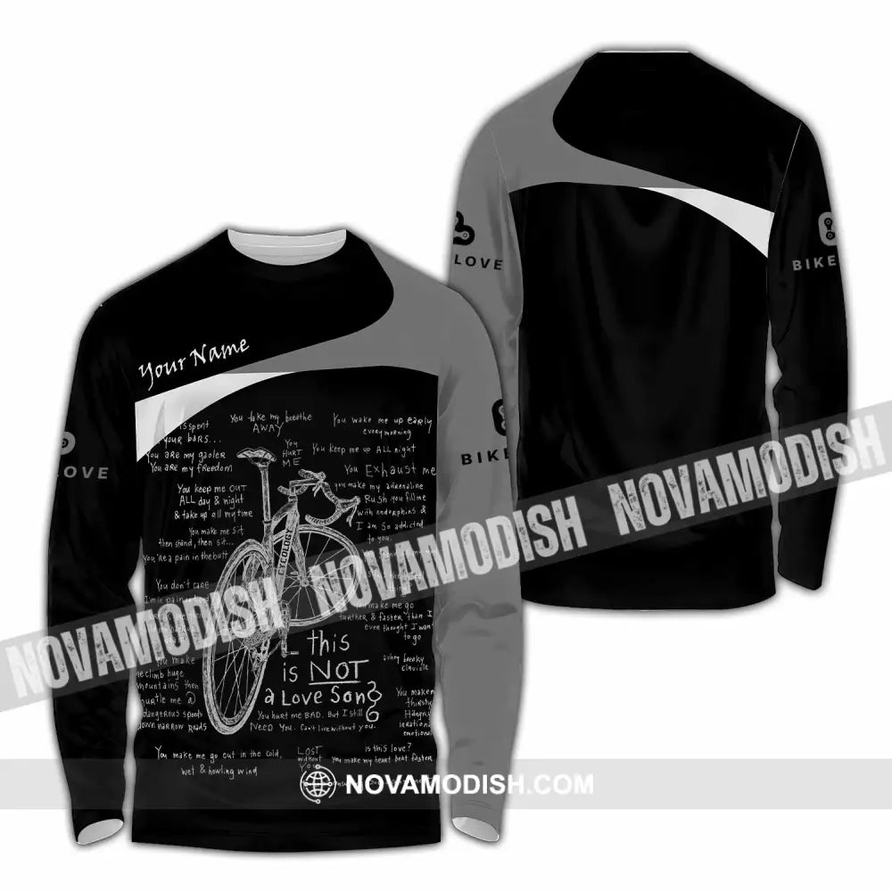 Unisex Shirt - Custom Bike Love 3D Shirt - Long Sleeve Shirt / S - T-shirt