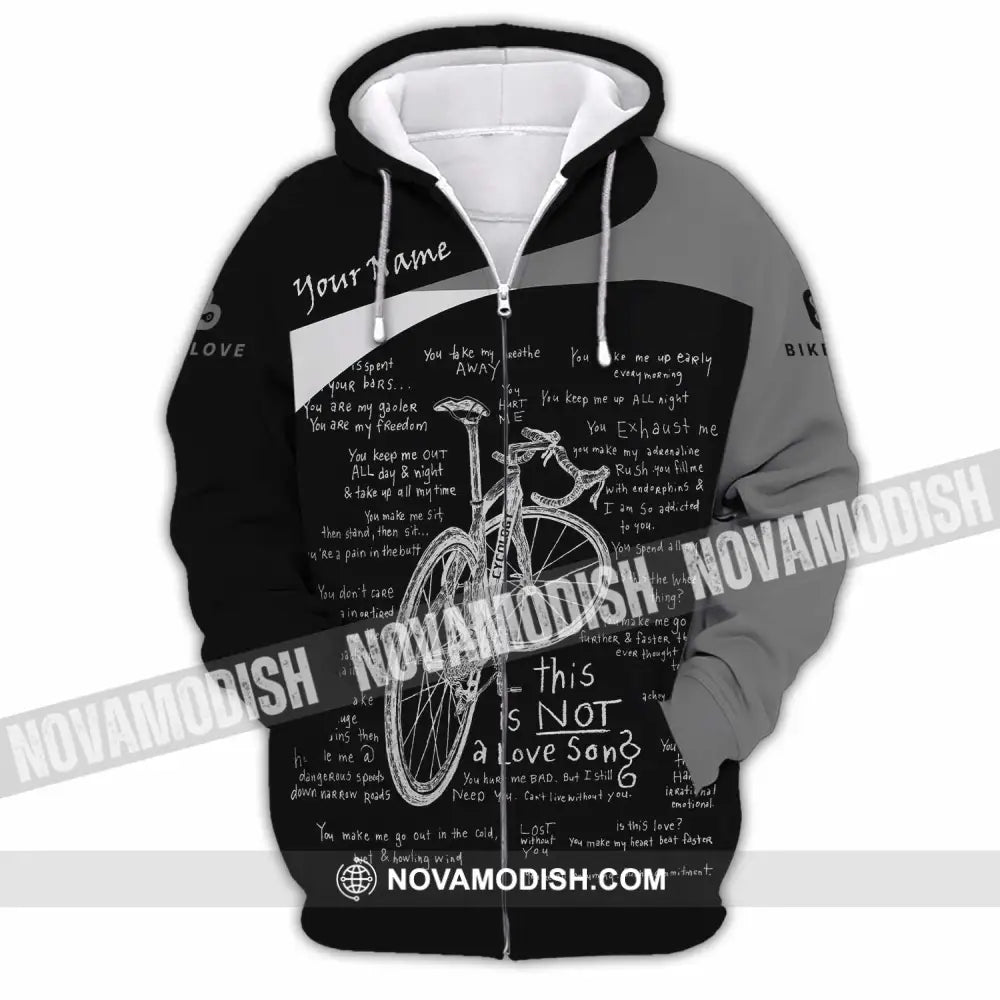 Unisex Shirt - Custom Bike Love 3D Shirt - Zipper Hoodie / S - T-shirt