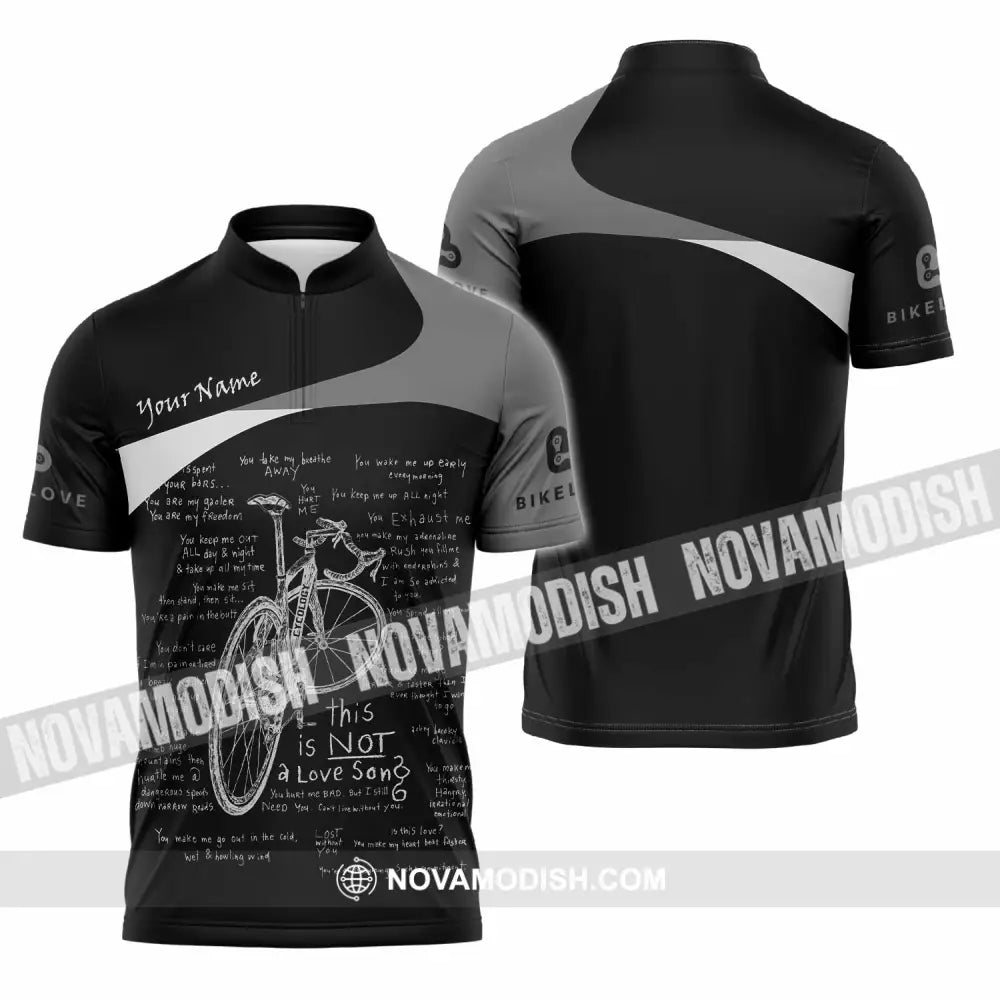 Unisex Shirt - Custom Bike Love 3D Shirt - Zipper Polo Shirt / S - T-shirt