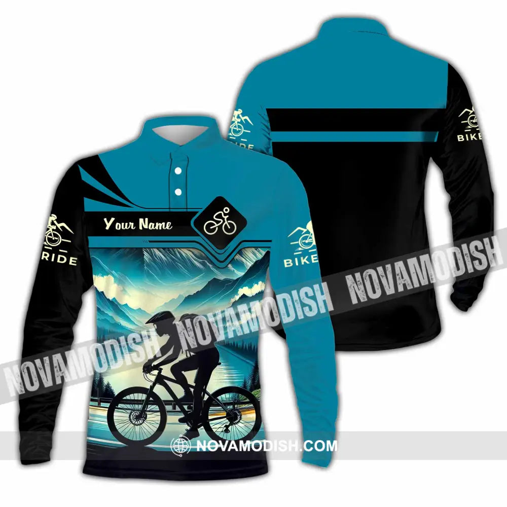 Unisex Shirt - Custom Bike Rider Shirt Long Sleeve Polo / S T-shirt