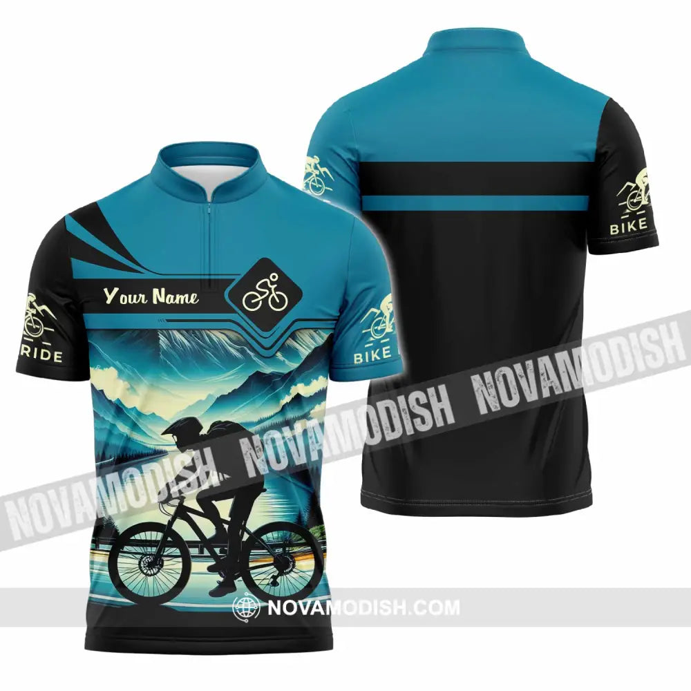 Unisex Shirt - Custom Bike Rider Shirt Zipper Polo Shirt / S T-shirt