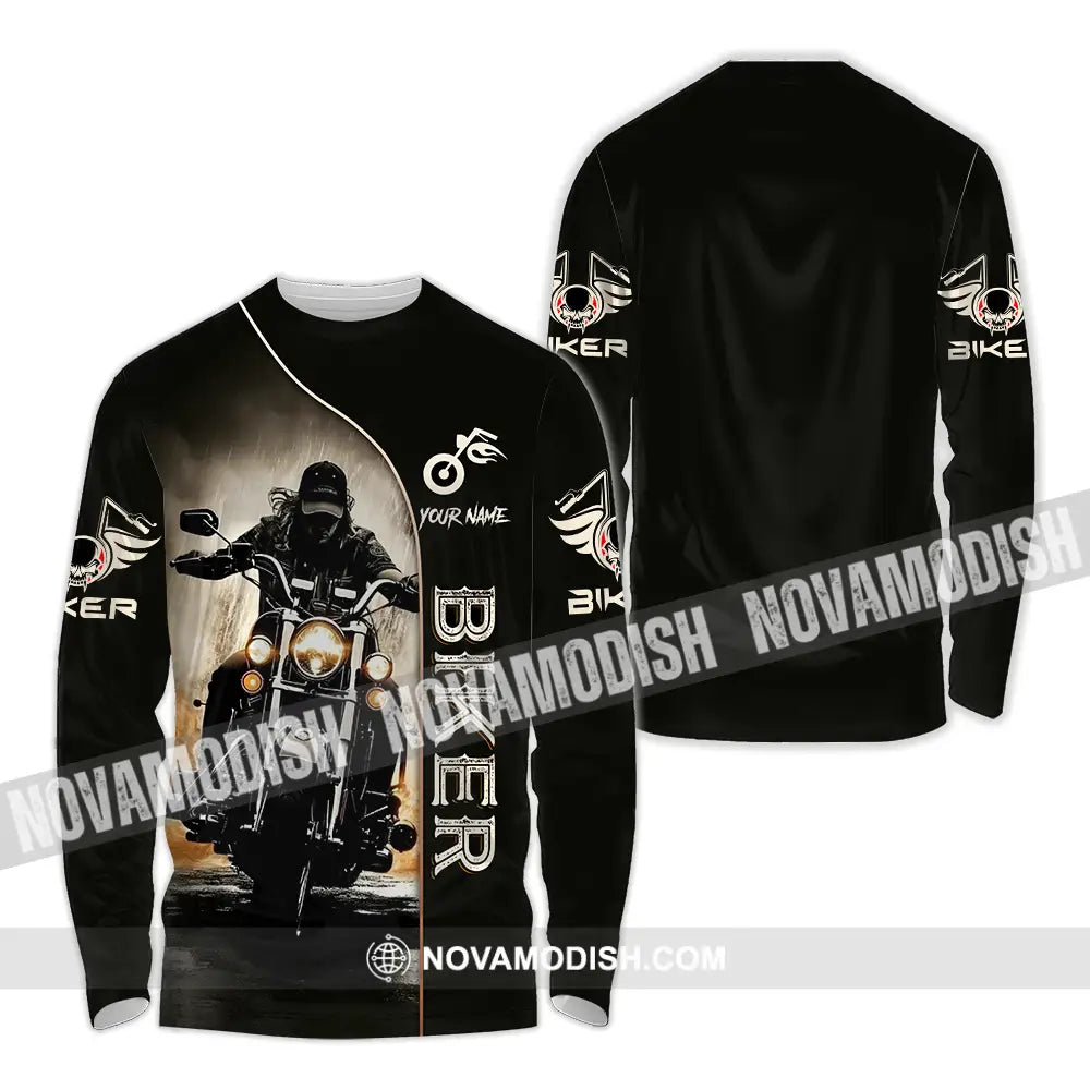 Unisex Shirt - Custom Biker 3D Shirt - Long Sleeve Shirt / S - T-shirt