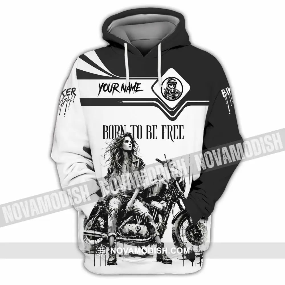Unisex Shirt - Custom Biker Born To Be Free 3D Shirt - Hoodie / S - T-shirt