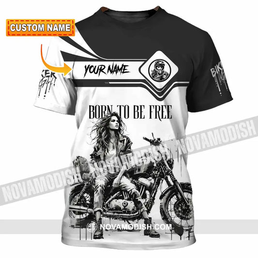 Unisex Shirt - Custom Biker Born To Be Free 3D Shirt - T-shirt
