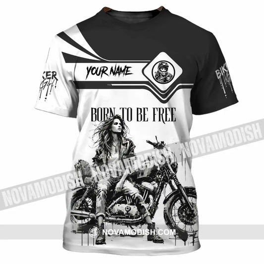 Unisex Shirt - Custom Biker Born To Be Free 3D Shirt - T-Shirt / S - T-shirt
