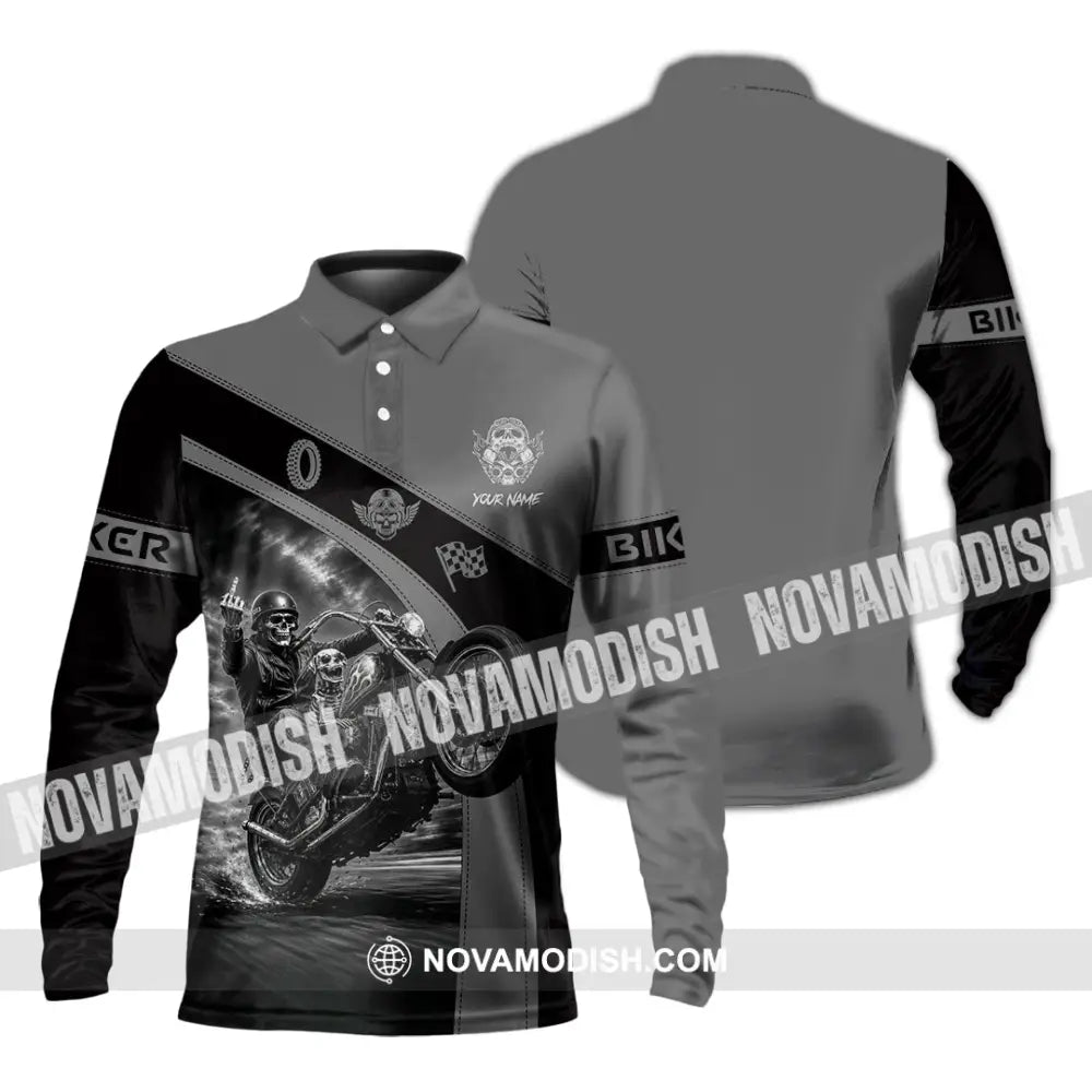 Unisex Shirt - Custom Biker Shirt - Long Sleeve Polo / S - T-shirt